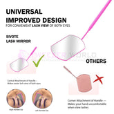 Professional Universal Eyelash Mirror Pink Handle For Eyelash Extensions